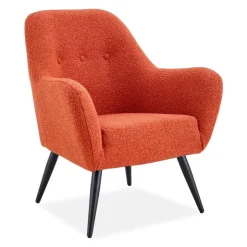 Bouclé Fabric Accent Chair - Rust Discount
