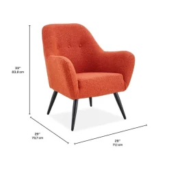 Bouclé Fabric Accent Chair - Rust Discount