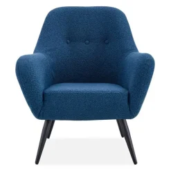Bouclé Fabric Accent Chair - Blue Best