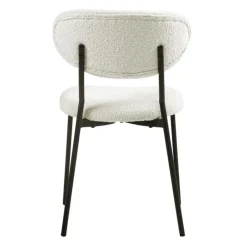 Bouclé Fabric Chairs (Set of 2) - White Sale