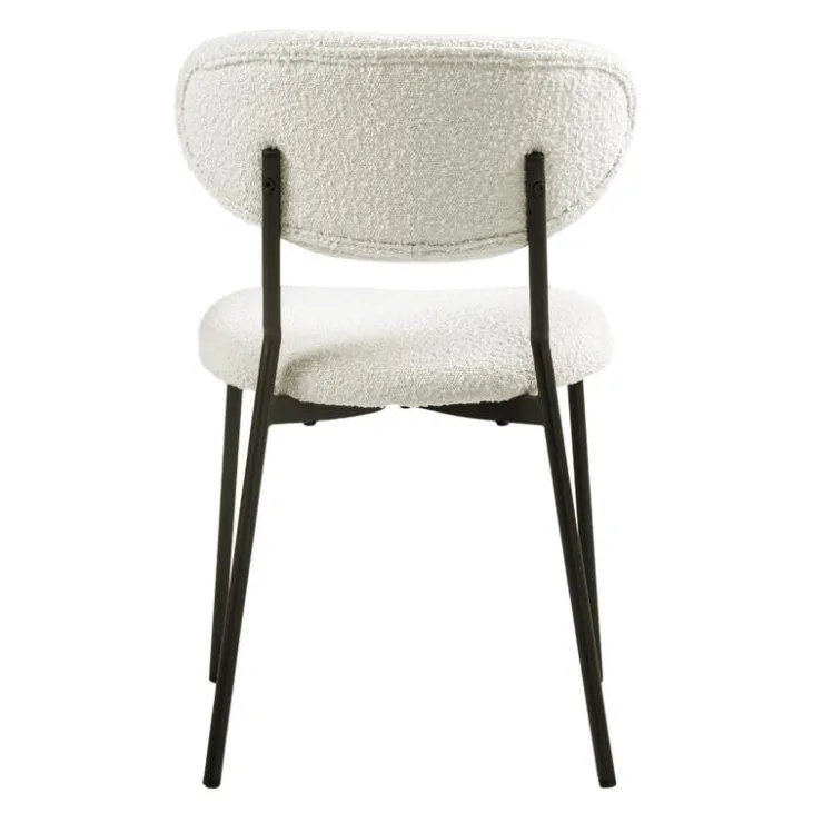 Bouclé Fabric Chairs (Set of 2) - White Sale