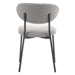 Bouclé Fabric Chairs (Set of 2) - Grey Light Grey Online