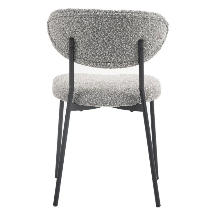 Bouclé Fabric Chairs (Set of 2) - Grey Light Grey Online