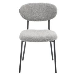 Bouclé Fabric Chairs (Set of 2) - Grey Light Grey Online
