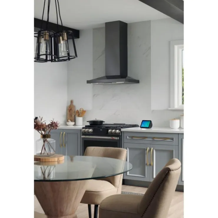 Broan Chimney Range Hood Wall Mount 30" , 650 CFM - EWS1306BLS Black Stainless Best
