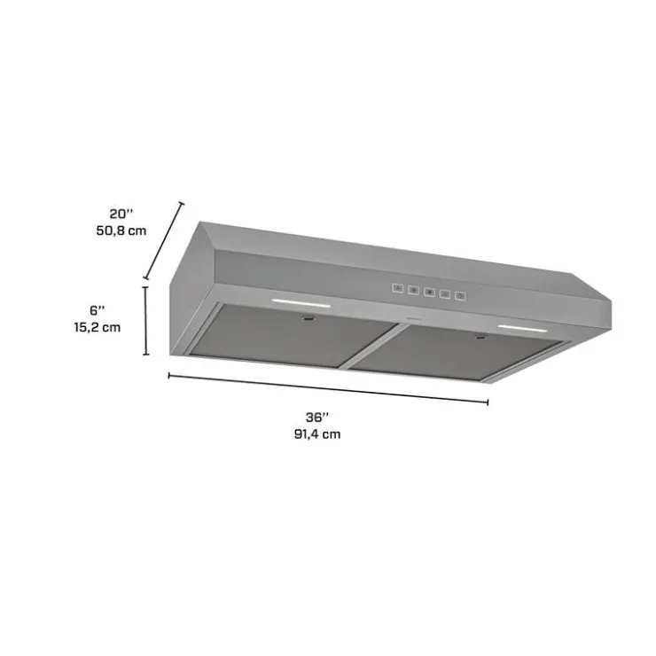 Broan Range Hood Standard 36" , 350 CFM - GLA2363SS Stainless Steel Hot