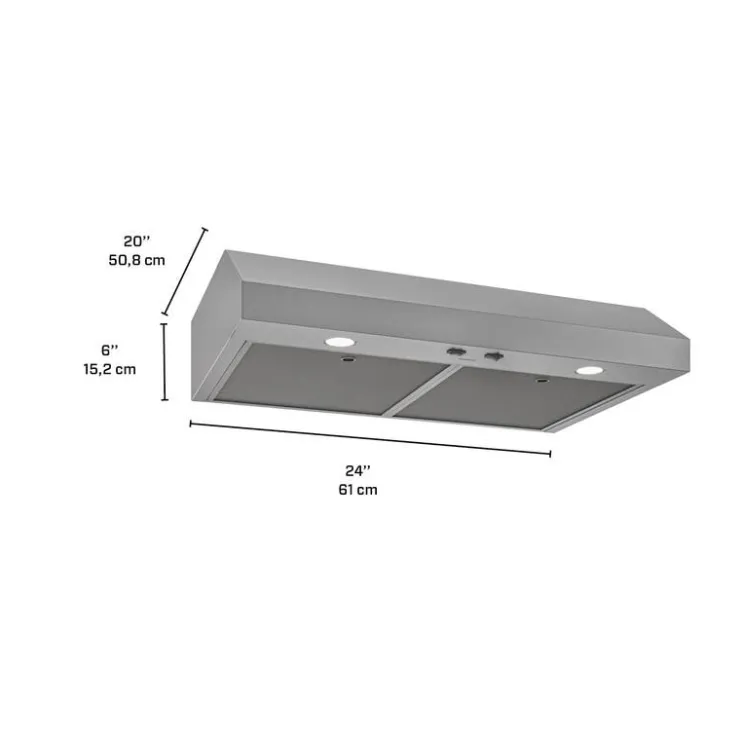 Broan Range Hood Standard 24" , 350 CFM - GLA1243SS Stainless Steel New