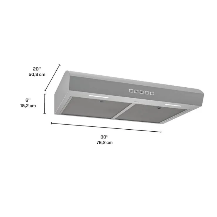 Broan Range Hood Standard 30" , 350 CFM - MTR2303SS Stainless Steel New