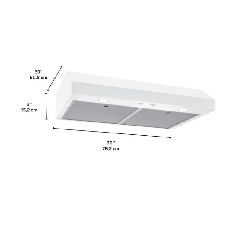 Broan Range Hood Standard 30" , 350 CFM - GLA1303WW White Best