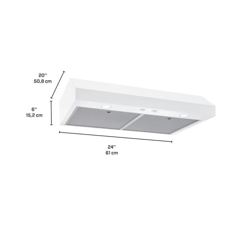 Broan Range Hood Standard 24" , 350 CFM - GLA1243WW White Clearance
