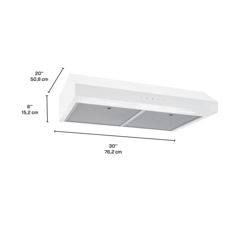 Broan Range Hood Standard 30" , 350 CFM - GLA2303WW White Hot