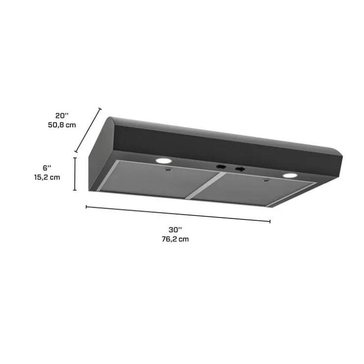 Broan Range Hood Standard 30" , 350 CFM - MTR1303BLS Black Stainless Online