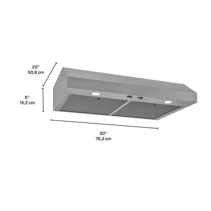 Broan Range Hood Standard 30" , 350 CFM - GLA1303SS Stainless Steel Clearance