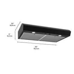 Broan Range Hood Standard 30" , 350 CFM - MTR1303BL Black Best