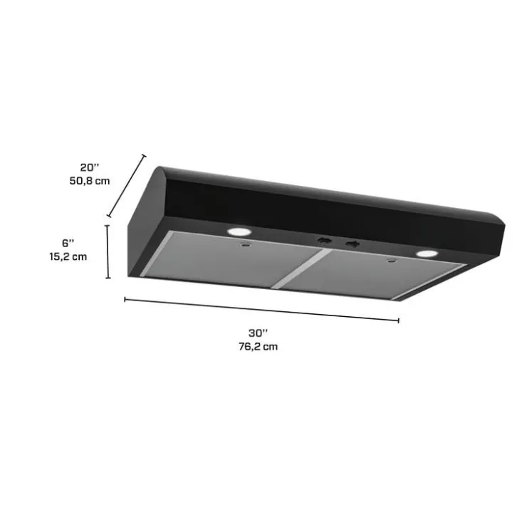 Broan Range Hood Standard 30" , 350 CFM - MTR1303BL Black Best