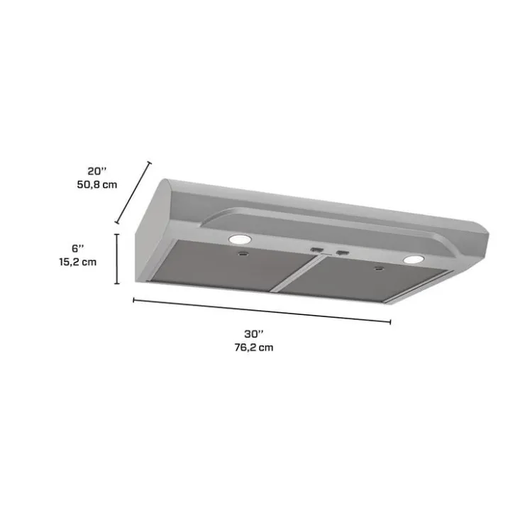 Broan Range Hood Standard 30" , 350 CFM - ALT1303SS Stainless Steel New
