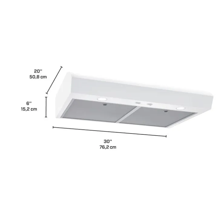 Broan Range Hood Standard 30" , 350 CFM - MTR1303WW White Discount