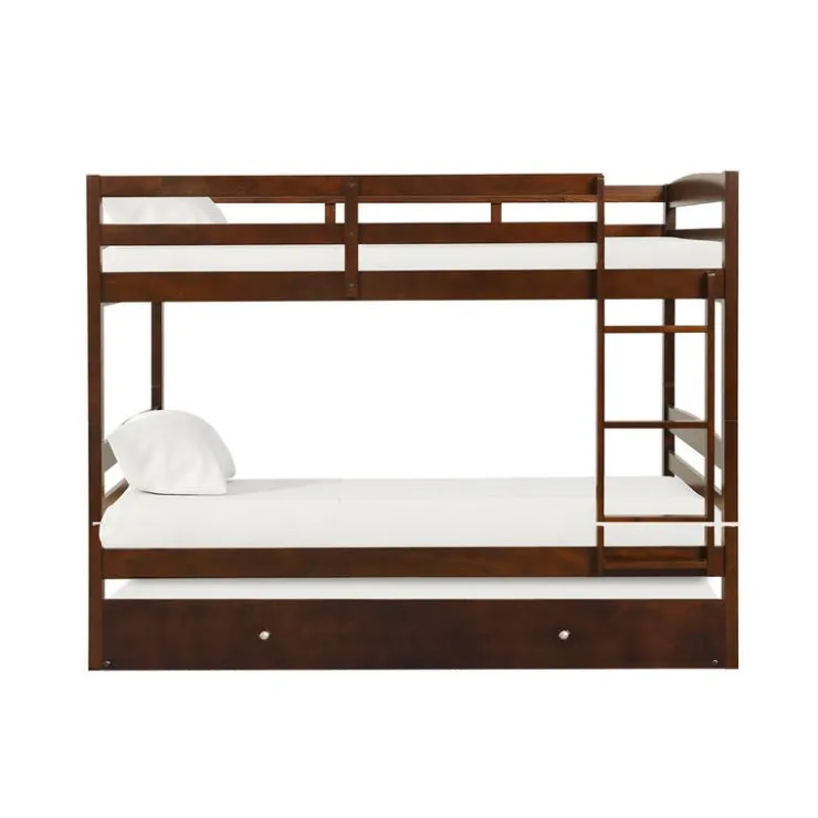 Brown Bunk Bed with Trundle Bed - 54"/54" Expresso Discount
