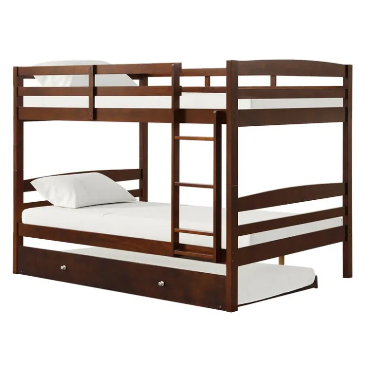 Brown Bunk Bed with Trundle Bed - 54"/54" Expresso Discount