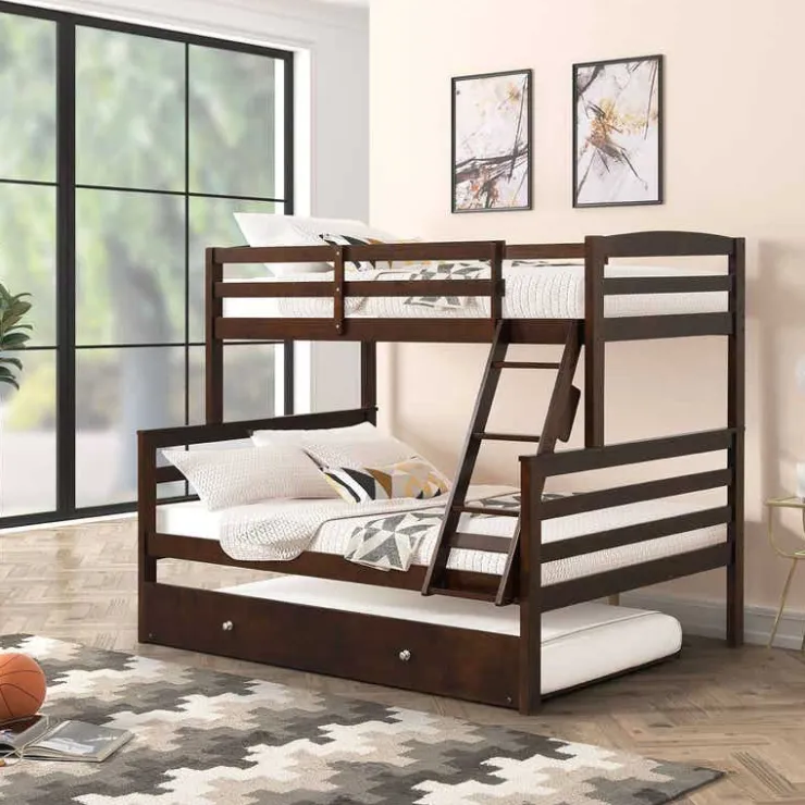 Brown Bunk Bed with Trundle Bed - 39"/54" Expresso Online