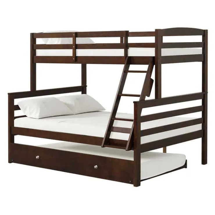 Brown Bunk Bed with Trundle Bed - 39"/54" Expresso Online