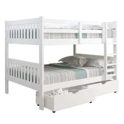 Bunk Bed 54/54 with 2 Drawers White Discount
