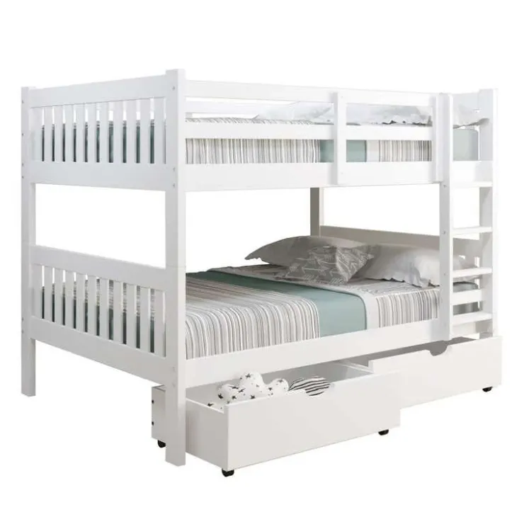 Bunk Bed 54/54 with 2 Drawers White Discount