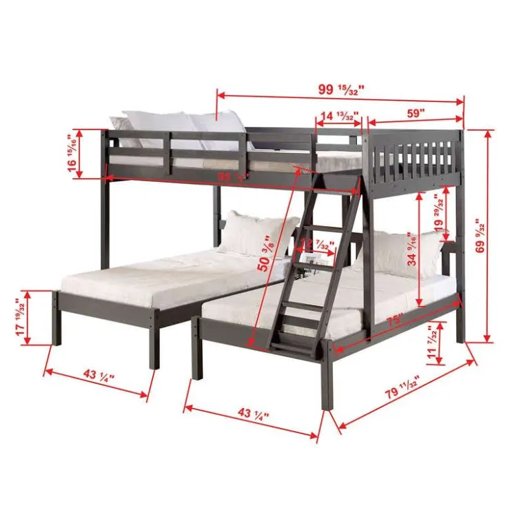 Bunk Bed 2 x 39"/54" Dark Grey Sale