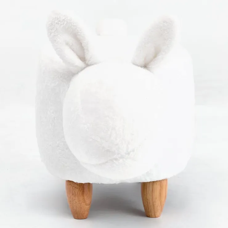 Bunny-Shaped Kids Pouf – 26.4" x 14.2" x 14.6" White Discount
