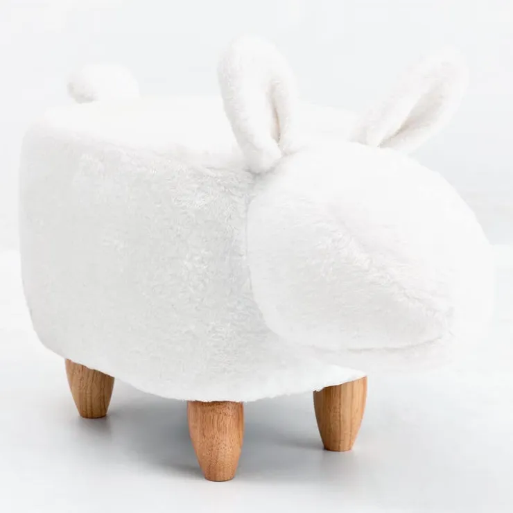 Bunny-Shaped Kids Pouf – 26.4" x 14.2" x 14.6" White Discount