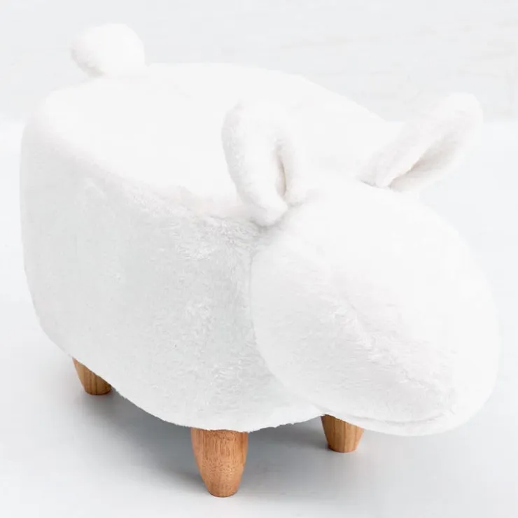 Bunny-Shaped Kids Pouf – 26.4" x 14.2" x 14.6" White Discount
