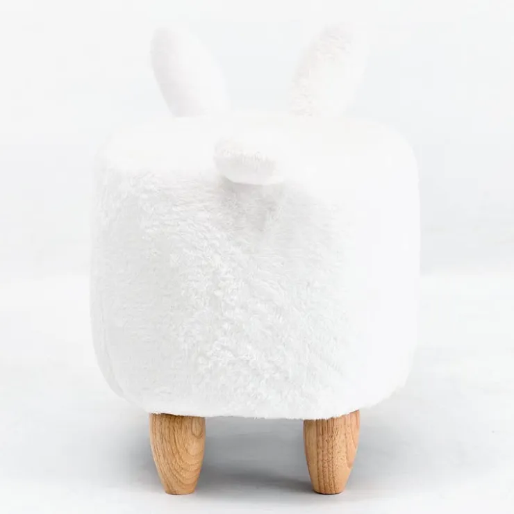 Bunny-Shaped Kids Pouf – 26.4" x 14.2" x 14.6" White Discount