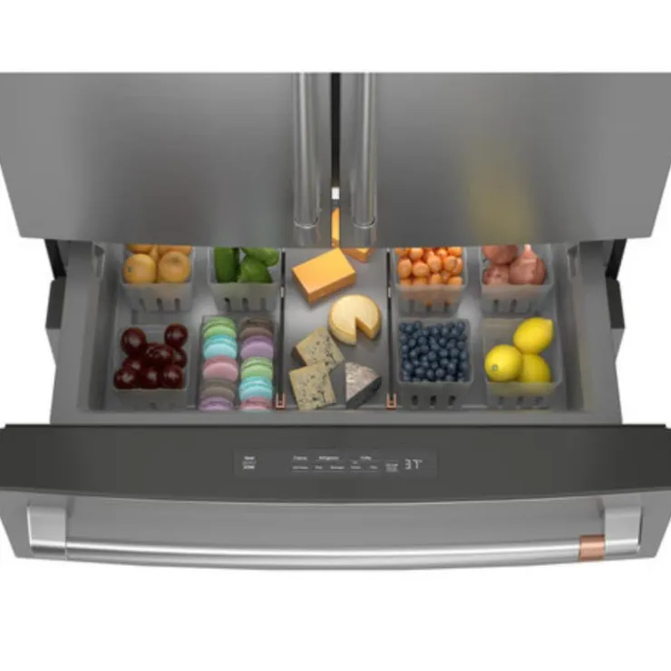 GE Café CAFE 23,2 Cu Ft 36 In Refrigerator Bottom Freezer, French door - CJE23DP2WS1 Stainless Steel Online