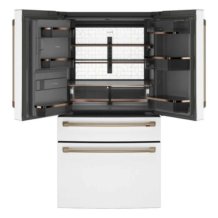 GE Café CAFE 27.8 Cu Ft 36 In Refrigerator Bottom Freezer, French door - CVE28DP4NW2 White Clearance