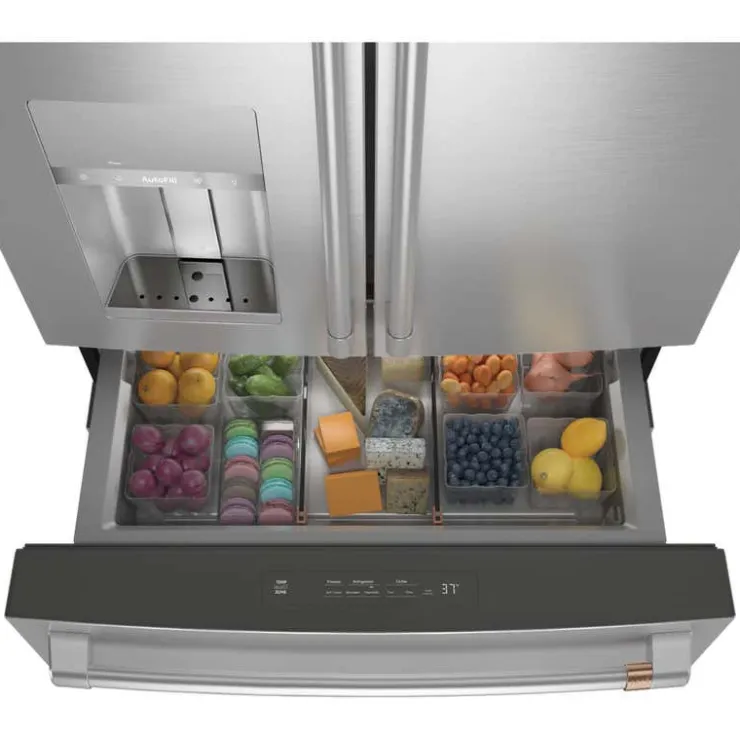 GE Café CAFE 27.8 Cu Ft 36 In Refrigerator Bottom Freezer, French door - CVE28DP2NS1 Stainless Steel New