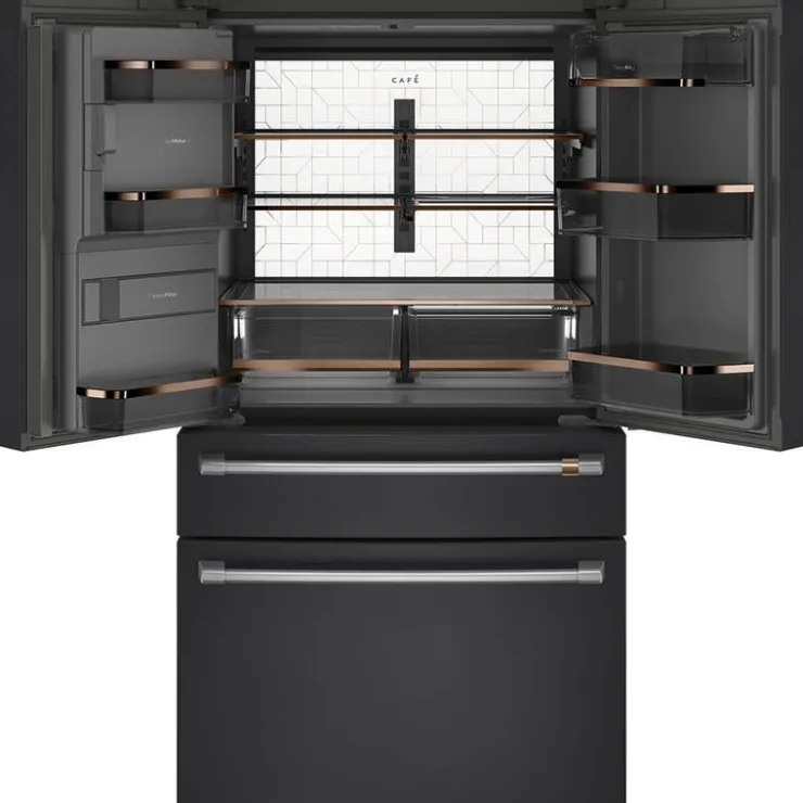 GE Café CAFE 27.8 Cu Ft 36 In Refrigerator Bottom Freezer, French door - CVE28DP3ND1 Black Best