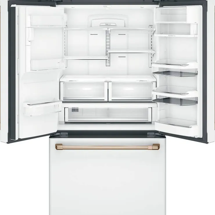 GE Café CAFE 22.2 Cu Ft 36 In Refrigerator Bottom Freezer, French door - CYE22TP4MW2 White Hot