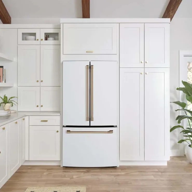 GE Café CAFE 18.6 Cu Ft 33 In Refrigerator Bottom Freezer, French door - CWE19SP4NW2 White Sale