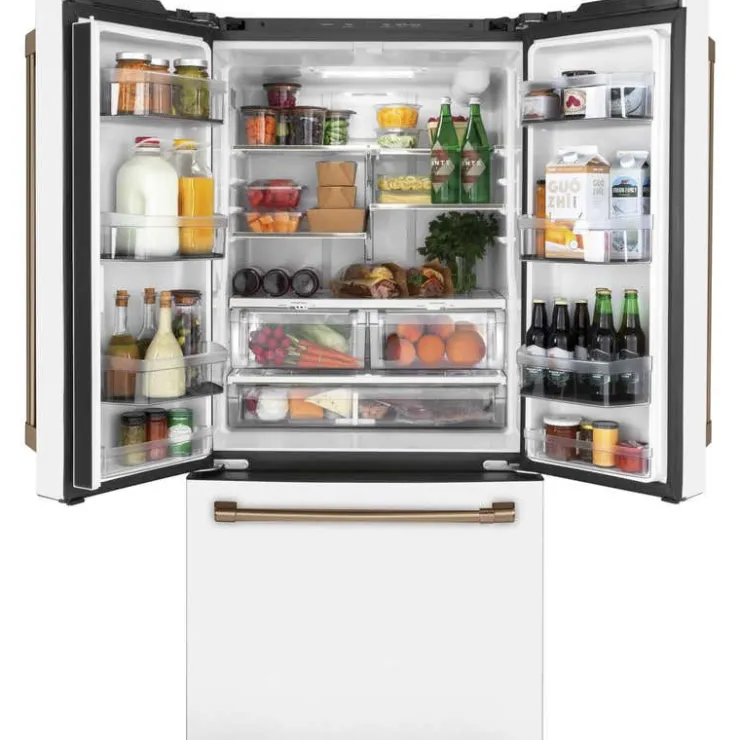 GE Café CAFE 18.6 Cu Ft 33 In Refrigerator Bottom Freezer, French door - CWE19SP4NW2 White Sale
