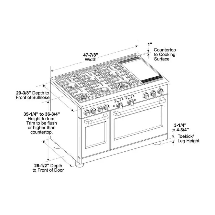 GE Café CAFE Commercial-Style Range 48" Electric Gas - C2Y486P4TW2 White Sale
