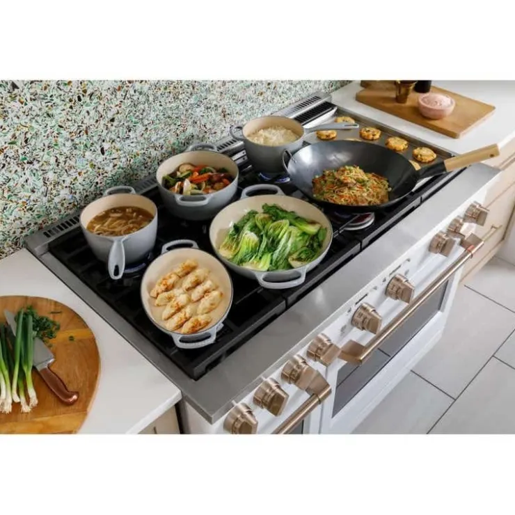 GE Café CAFE Commercial-Style Range 48" Electric Gas - C2Y486P4TW2 White Sale