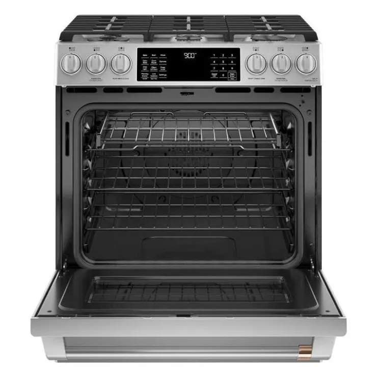 GE Café CAFE Dual-Fuel Range 30" Dual Energy Gas - CC2S900P2MS1 Stainless Steel Hot