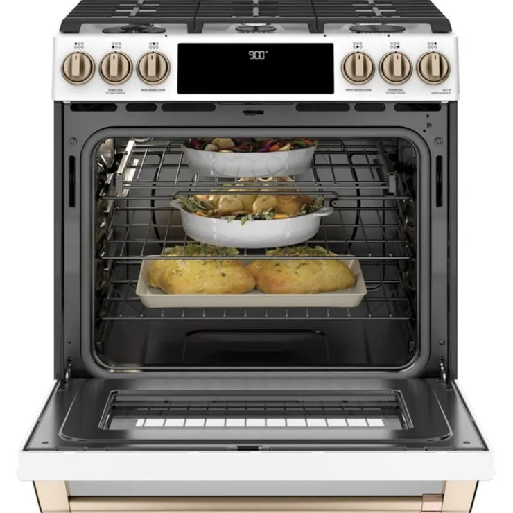 GE Café CAFE Dual-Fuel Range 30" Dual Energy Gas - CC2S900P4MW2 White Best