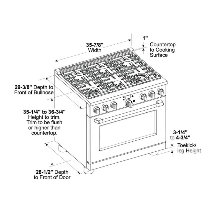 GE Café CAFE Range 36" Electric Gas - C2Y366P3TD1 Black Outlet