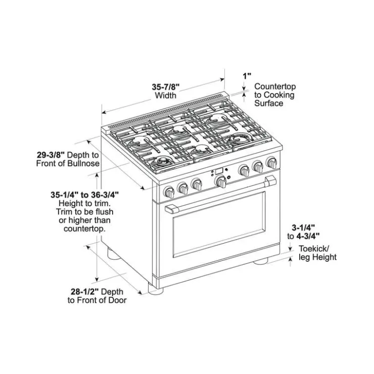 GE Café CAFE Range 36" Electric Gas - CGY366P3TD1 Black New