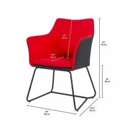 Chair with Metal Base - Red Discount