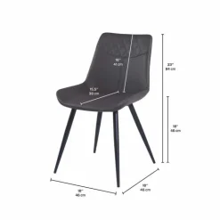 Chairs (Set of 2) - Black Dark grey