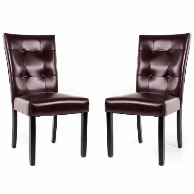 Chairs (Set of 2) - Brown Dark brown Outlet