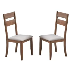 Chairs (Set of 2) - Brown & Beige Brown/Beige New