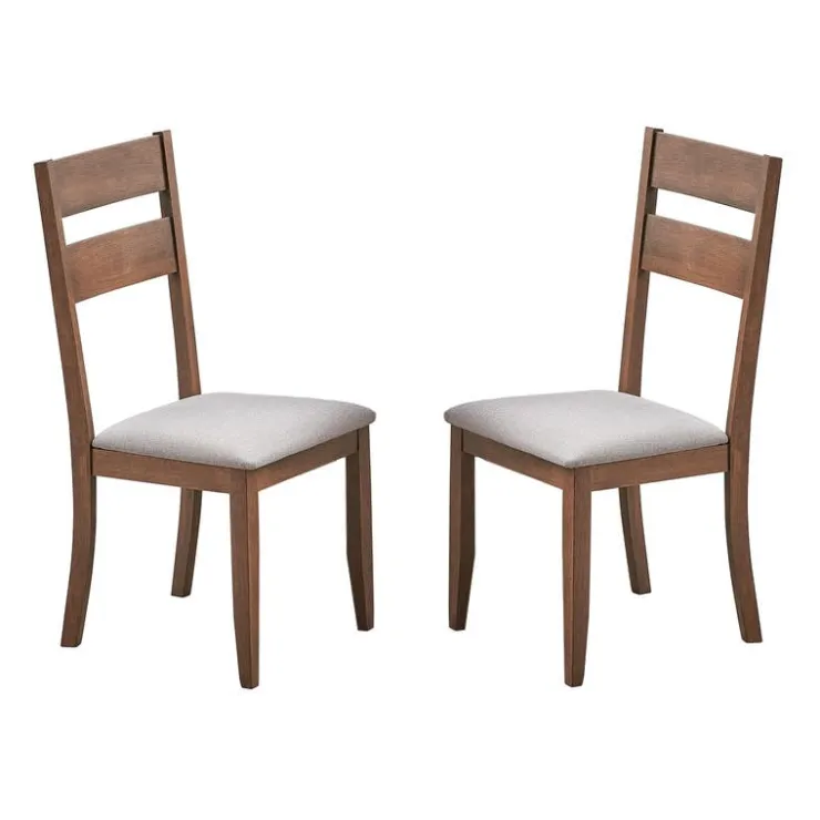 Chairs (Set of 2) - Brown & Beige Brown/Beige New